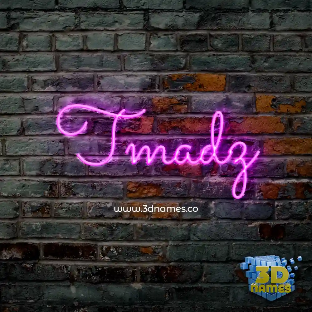 tmadz in Pink Neon style - 3D name wallpaper