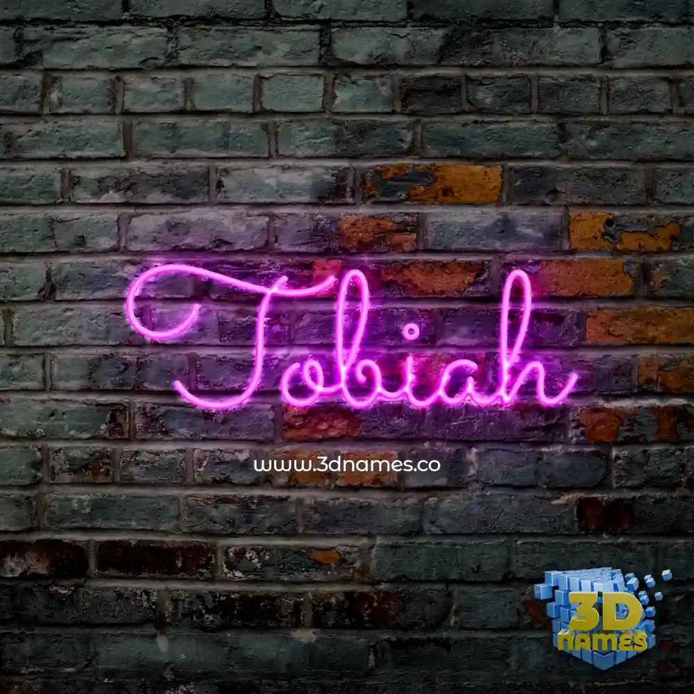 tobiah in Pink Neon style - 3D name wallpaper