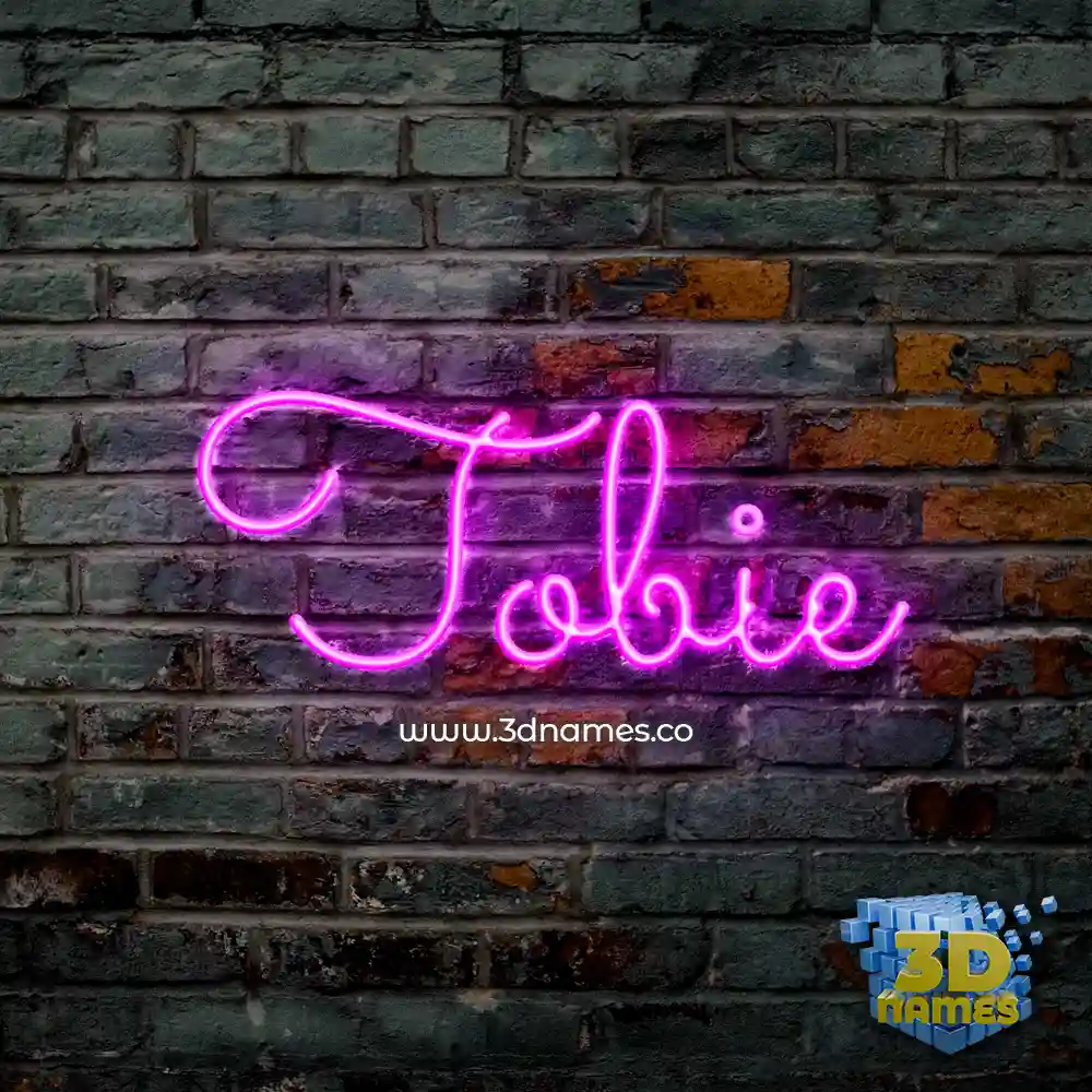 tobie in Pink Neon style - 3D name wallpaper