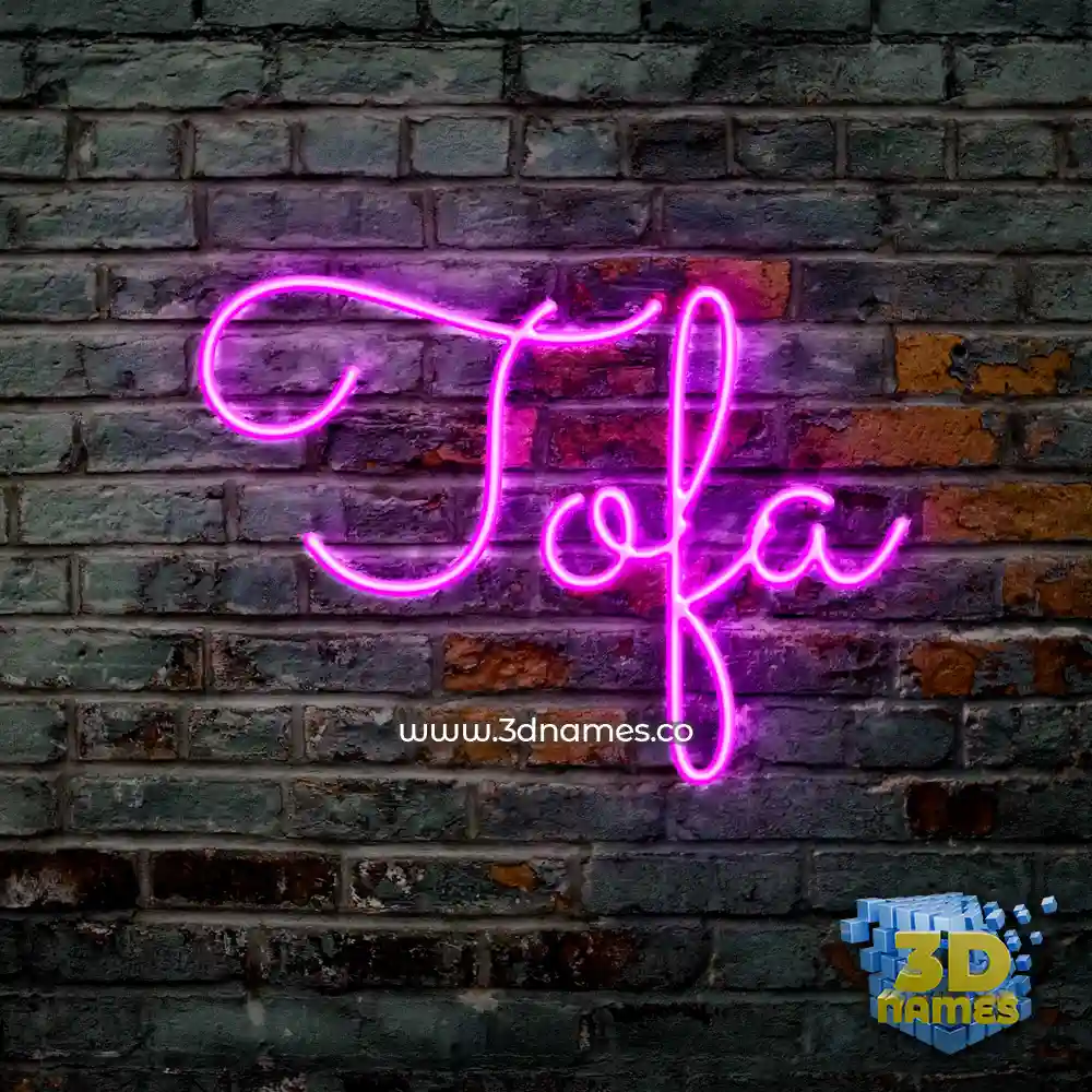 tofa in Pink Neon style - 3D name wallpaper