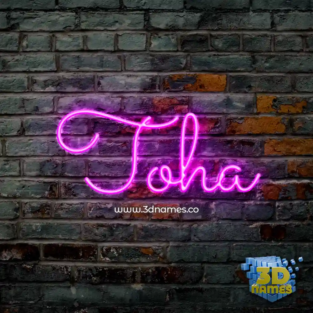 toha in Pink Neon style - 3D name wallpaper