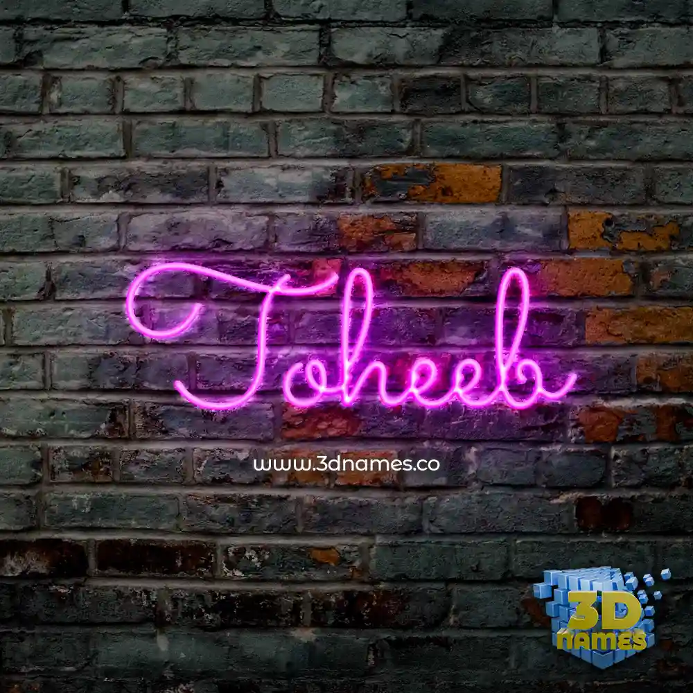 toheeb in Pink Neon style - 3D name wallpaper