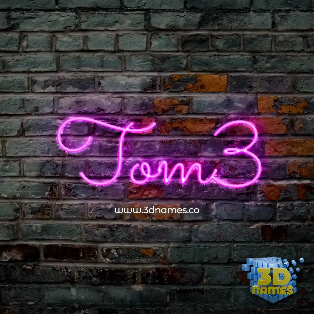 tom3 in Pink Neon style - 3D name wallpaper