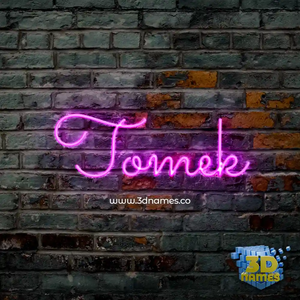 tomek in Pink Neon style - 3D name wallpaper