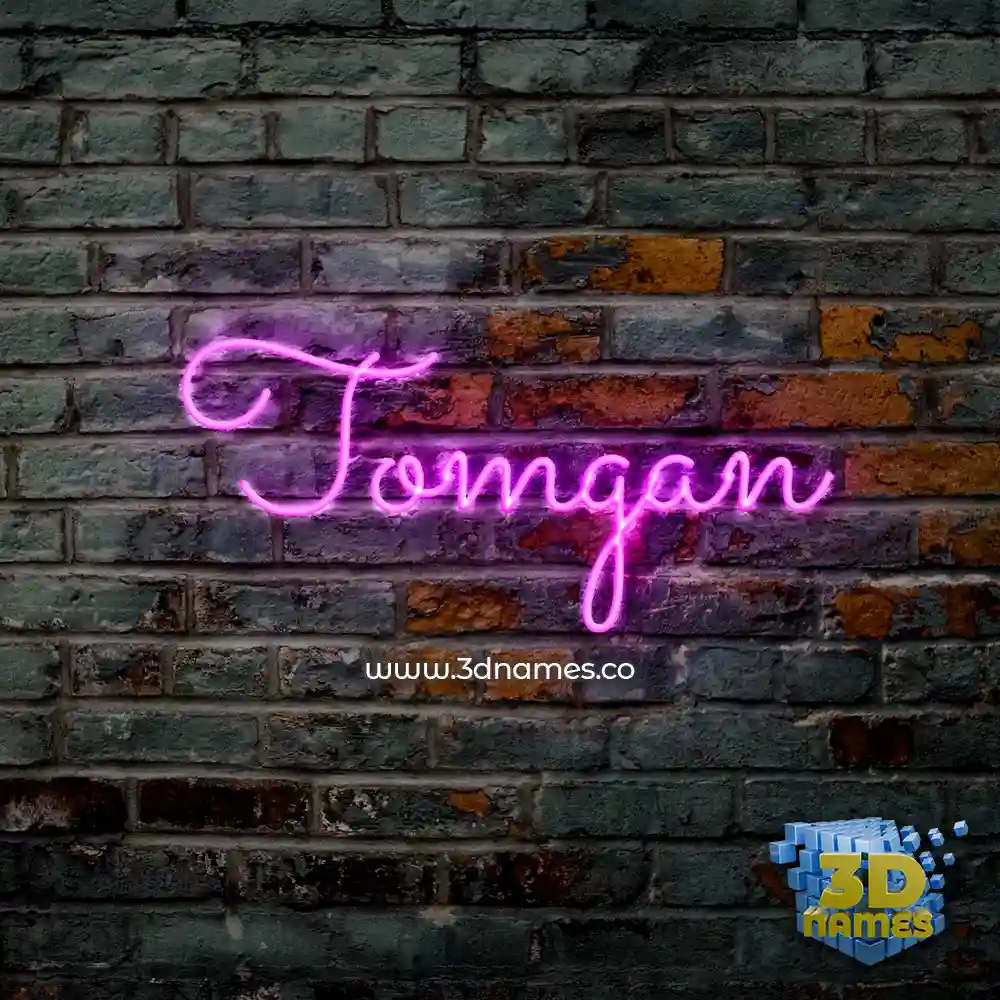tomgan in Pink Neon style - 3D name wallpaper