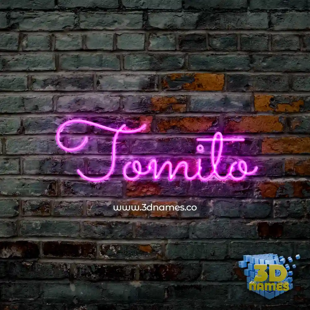 tomito in Pink Neon style - 3D name wallpaper