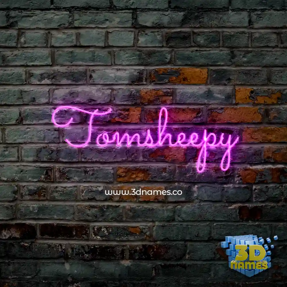 tomsheepy in Pink Neon style - 3D name wallpaper