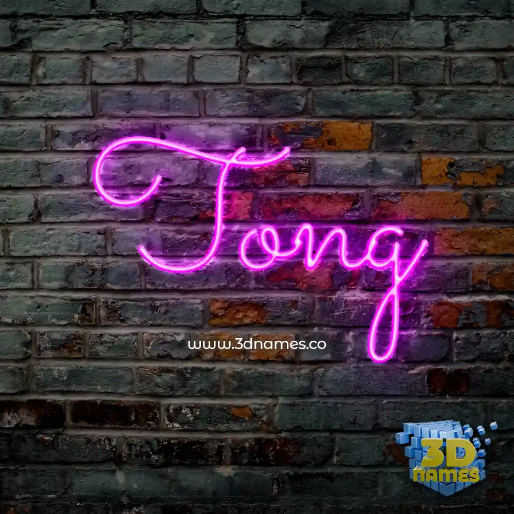 tong in Pink Neon style - 3D name wallpaper