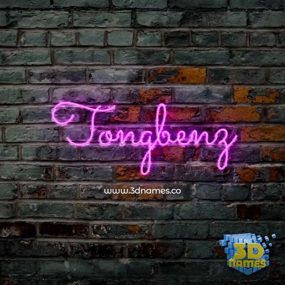 tongbenz in Pink Neon style - 3D name wallpaper