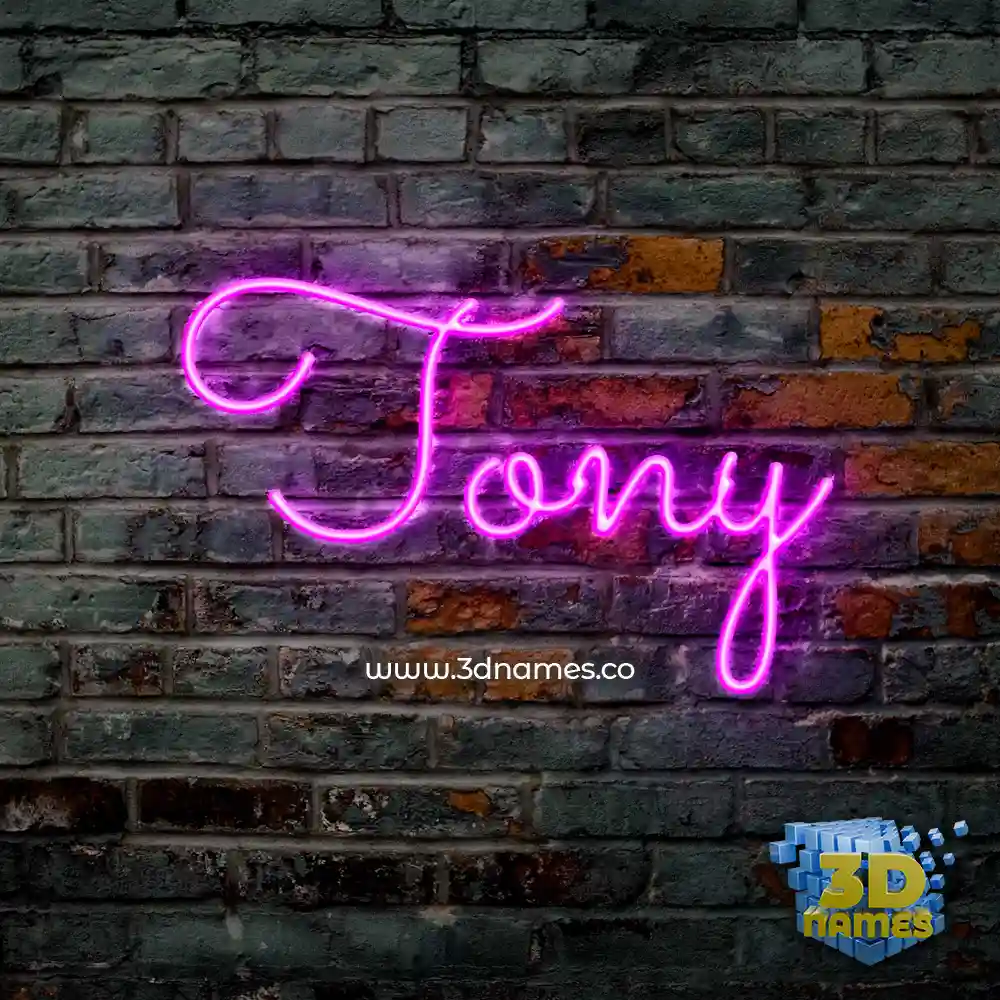 tony in Pink Neon style - 3D name wallpaper