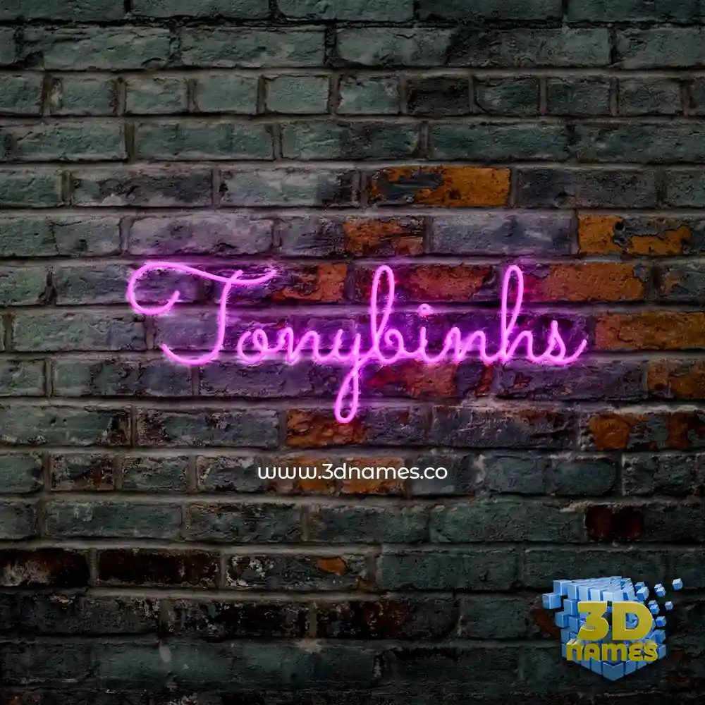 tonybinhs in Pink Neon style - 3D name wallpaper