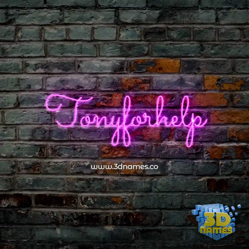 tonyforhelp in Pink Neon style - 3D name wallpaper