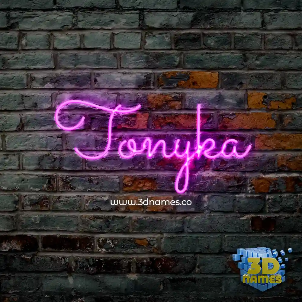 tonyka in Pink Neon style - 3D name wallpaper