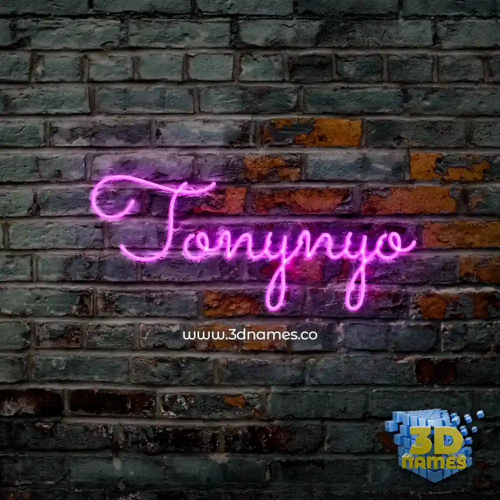 tonynyo in Pink Neon style - 3D name wallpaper