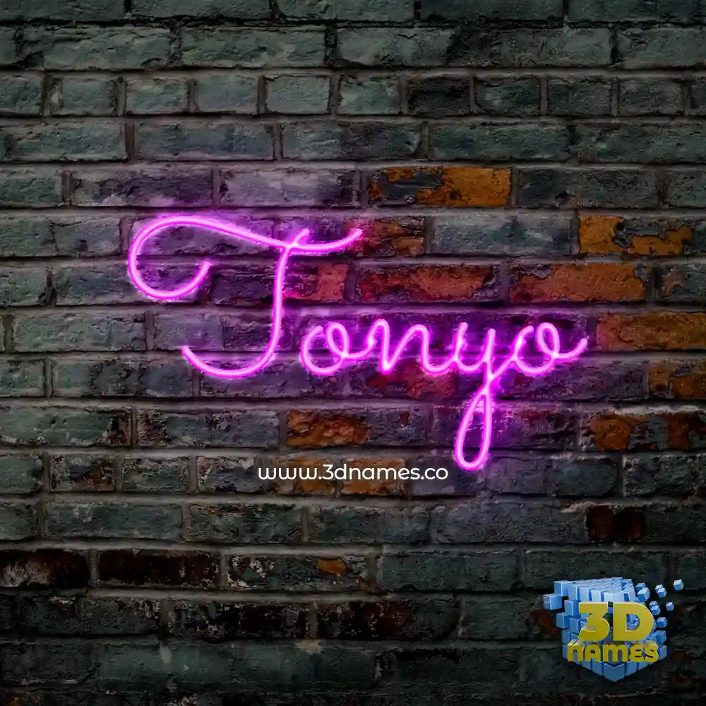 tonyo in Pink Neon style - 3D name wallpaper