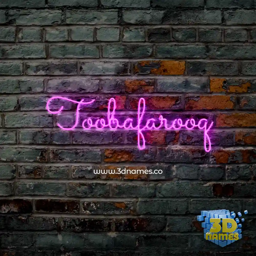 toobafarooq in Pink Neon style - 3D name wallpaper