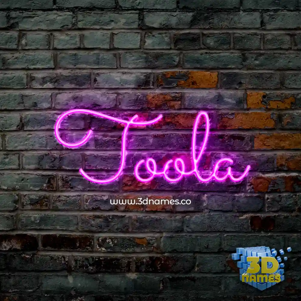 toola in Pink Neon style - 3D name wallpaper