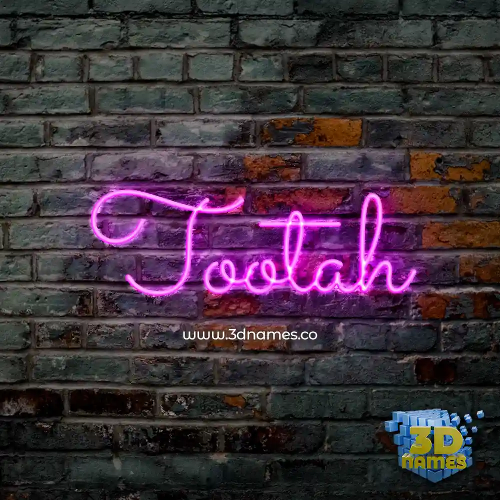 tootah in Pink Neon style - 3D name wallpaper