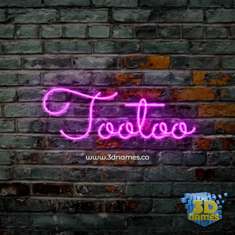tootoo in Pink Neon style - 3D name wallpaper