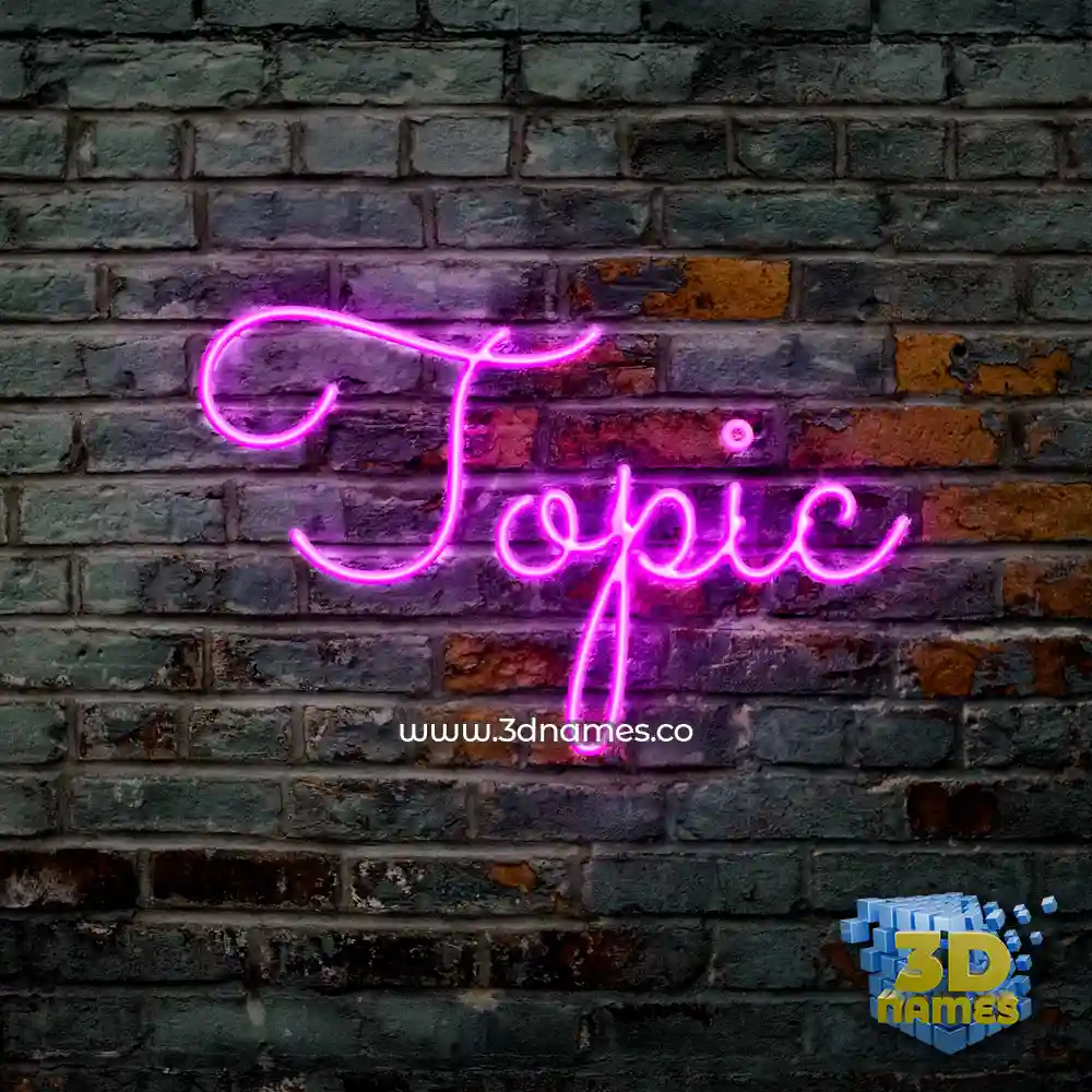 topic in Pink Neon style - 3D name wallpaper