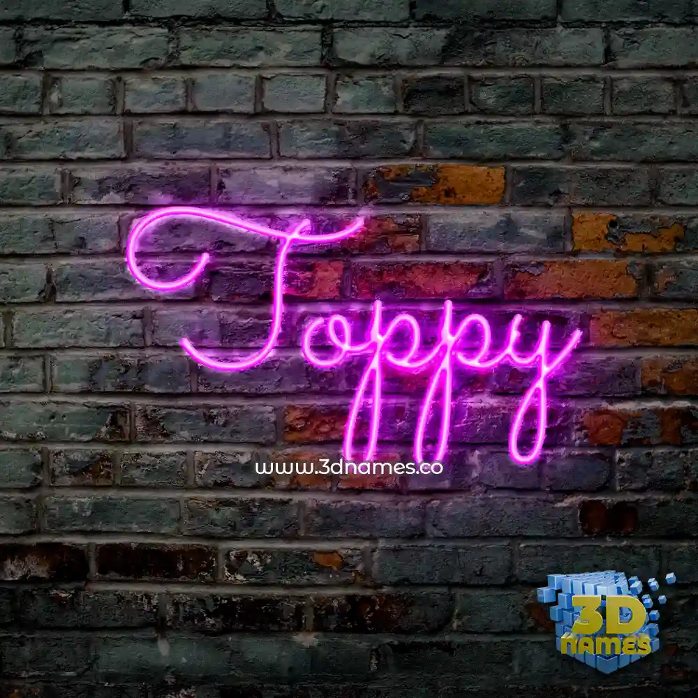 toppy in Pink Neon style - 3D name wallpaper