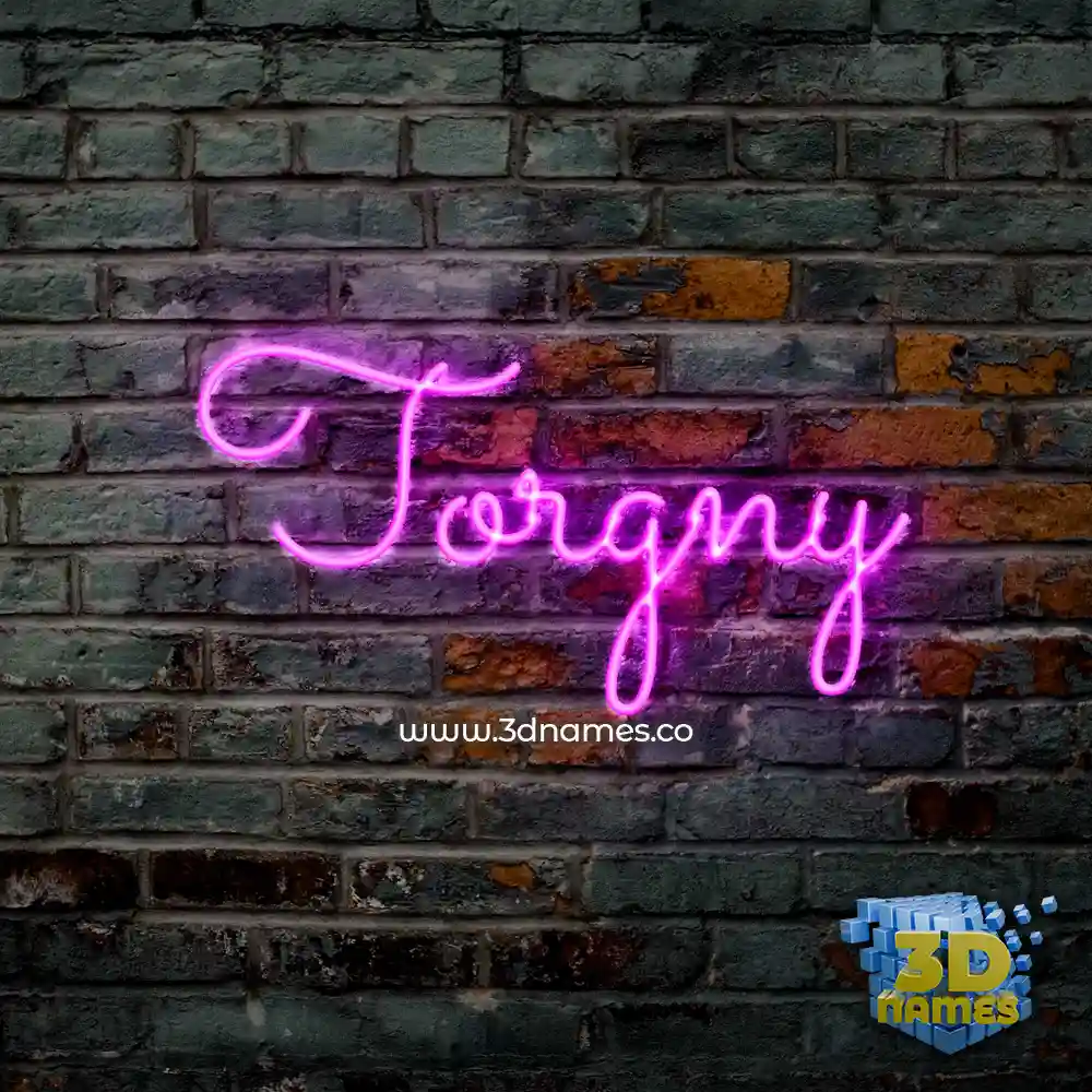 torgny in Pink Neon style - 3D name wallpaper