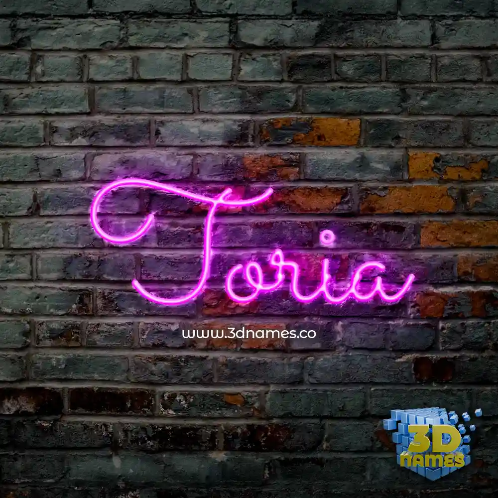 toria in Pink Neon style - 3D name wallpaper