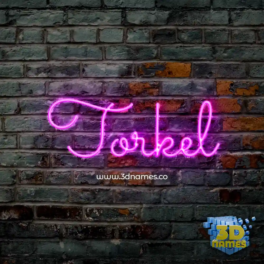 torkel in Pink Neon style - 3D name wallpaper