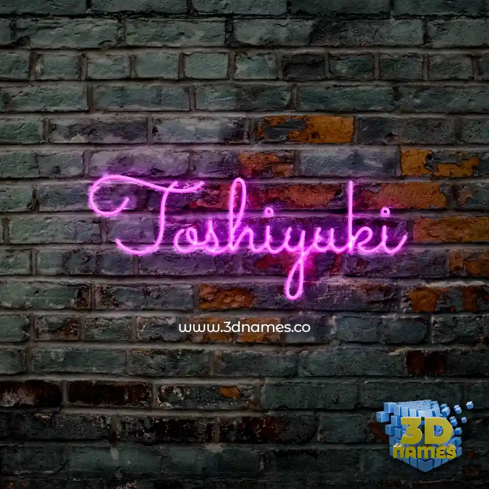 toshiyuki in Pink Neon style - 3D name wallpaper