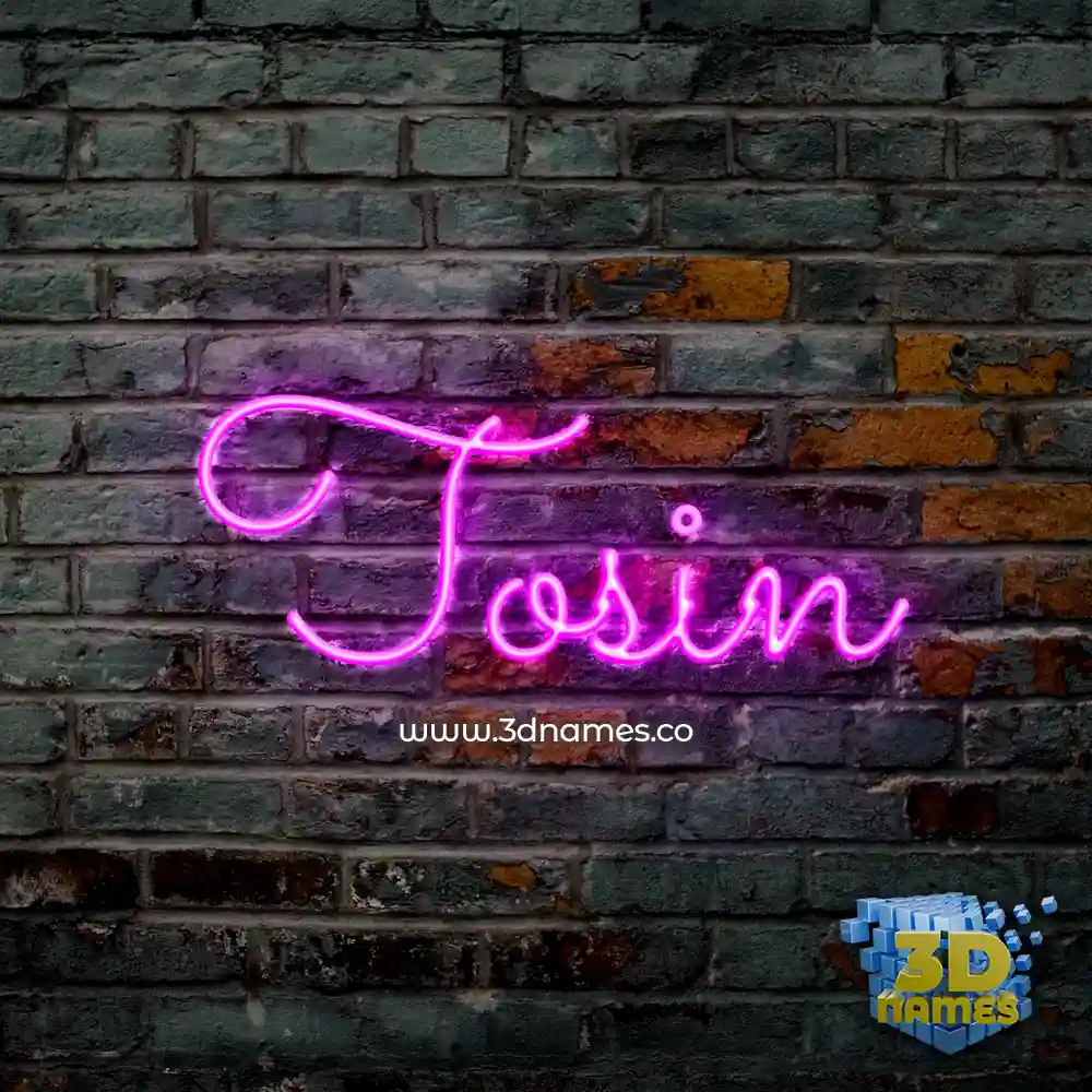 tosin in Pink Neon style - 3D name wallpaper
