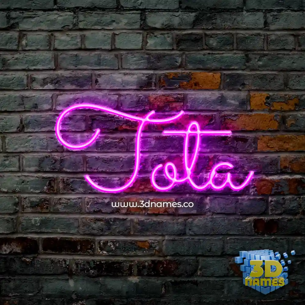 tota in Pink Neon style - 3D name wallpaper
