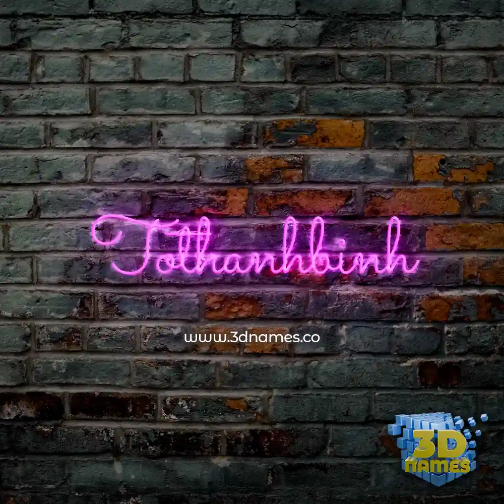 tothanhbinh in Pink Neon style - 3D name wallpaper