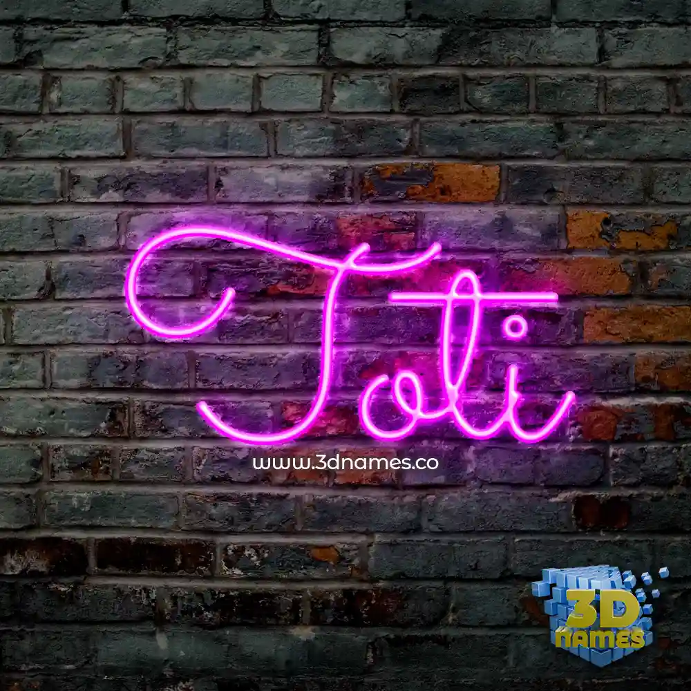toti in Pink Neon style - 3D name wallpaper