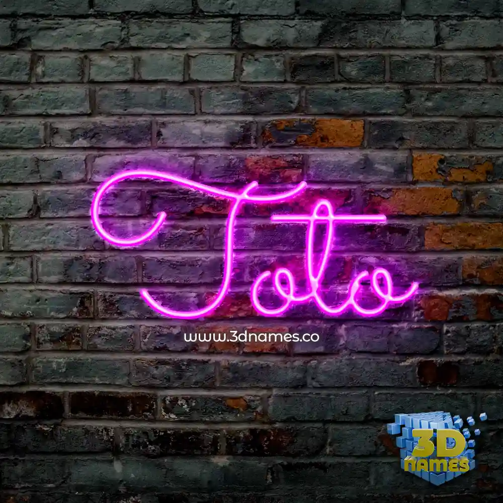 toto in Pink Neon style - 3D name wallpaper