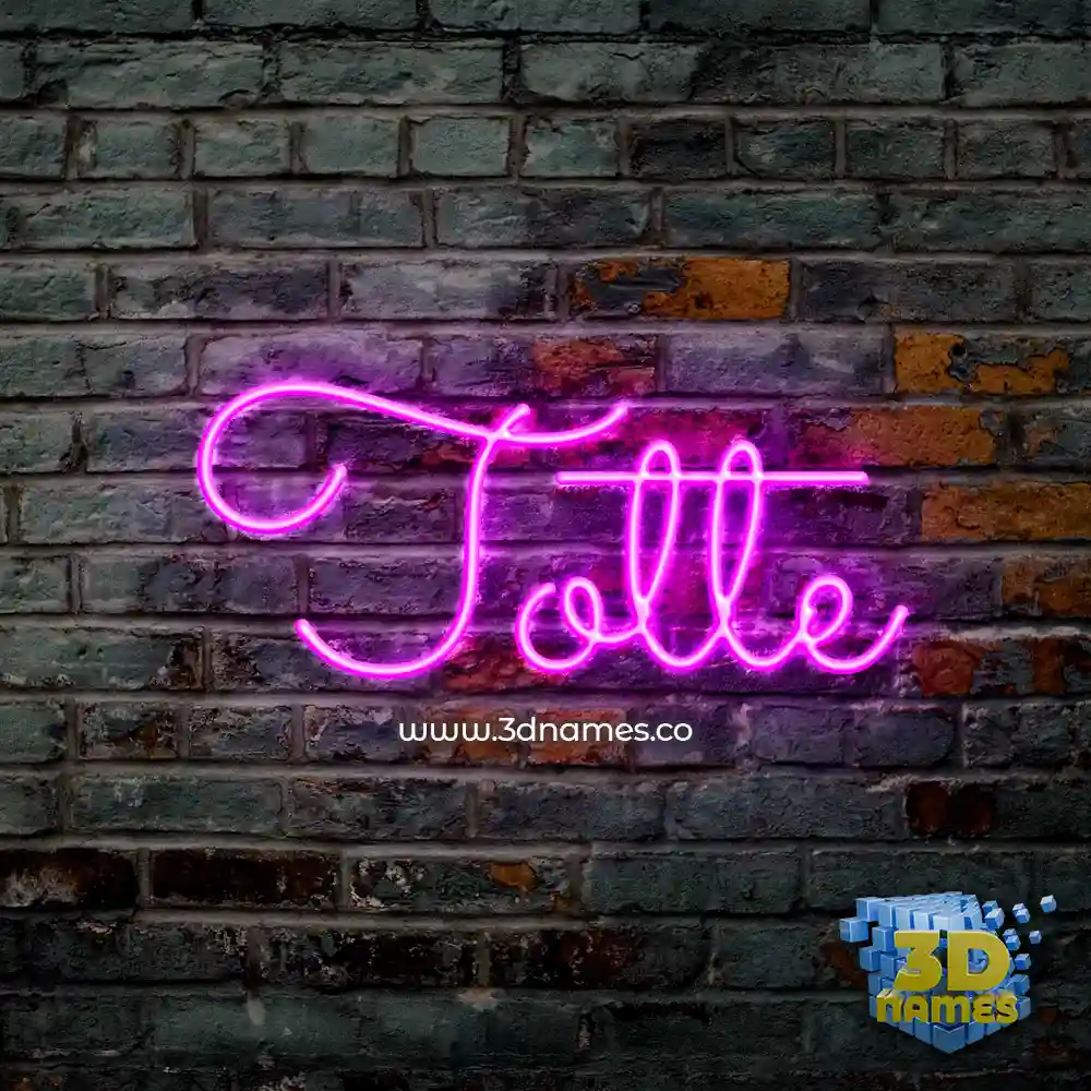 totte in Pink Neon style - 3D name wallpaper