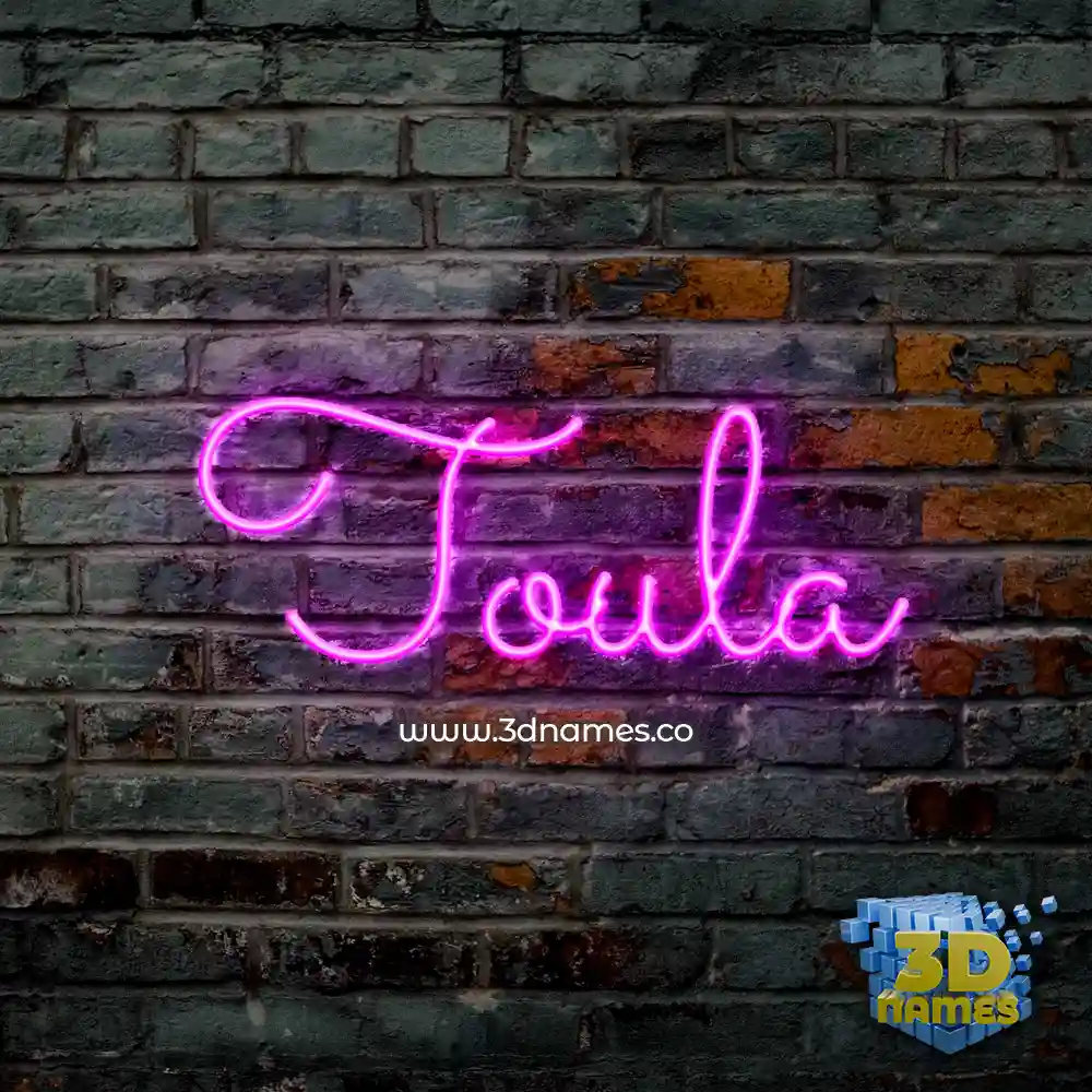 toula in Pink Neon style - 3D name wallpaper