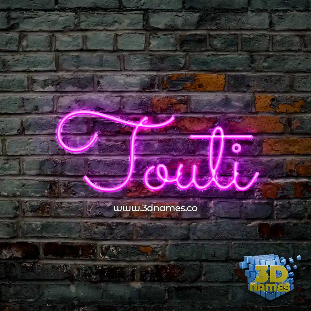 touti in Pink Neon style - 3D name wallpaper
