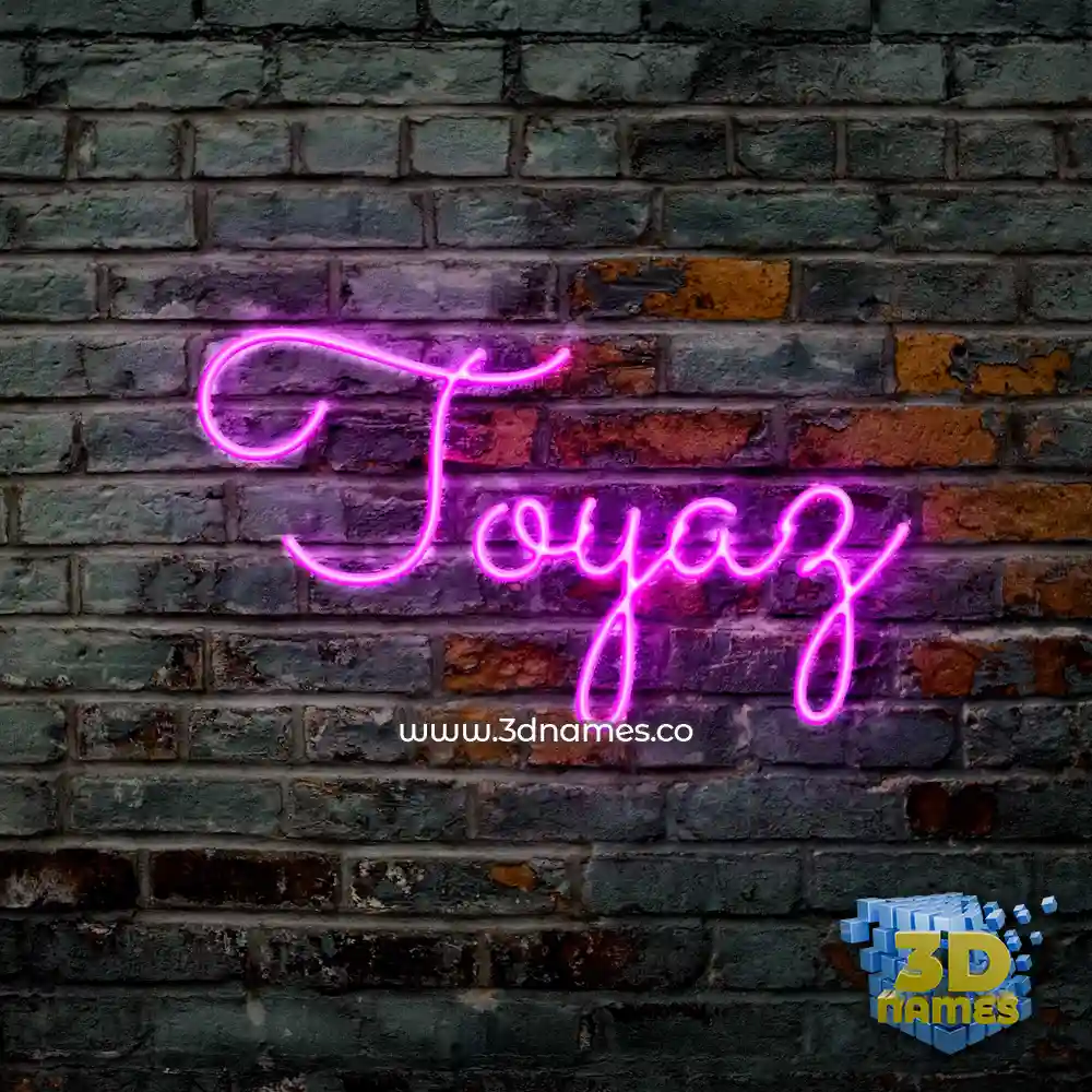 toyaz in Pink Neon style - 3D name wallpaper