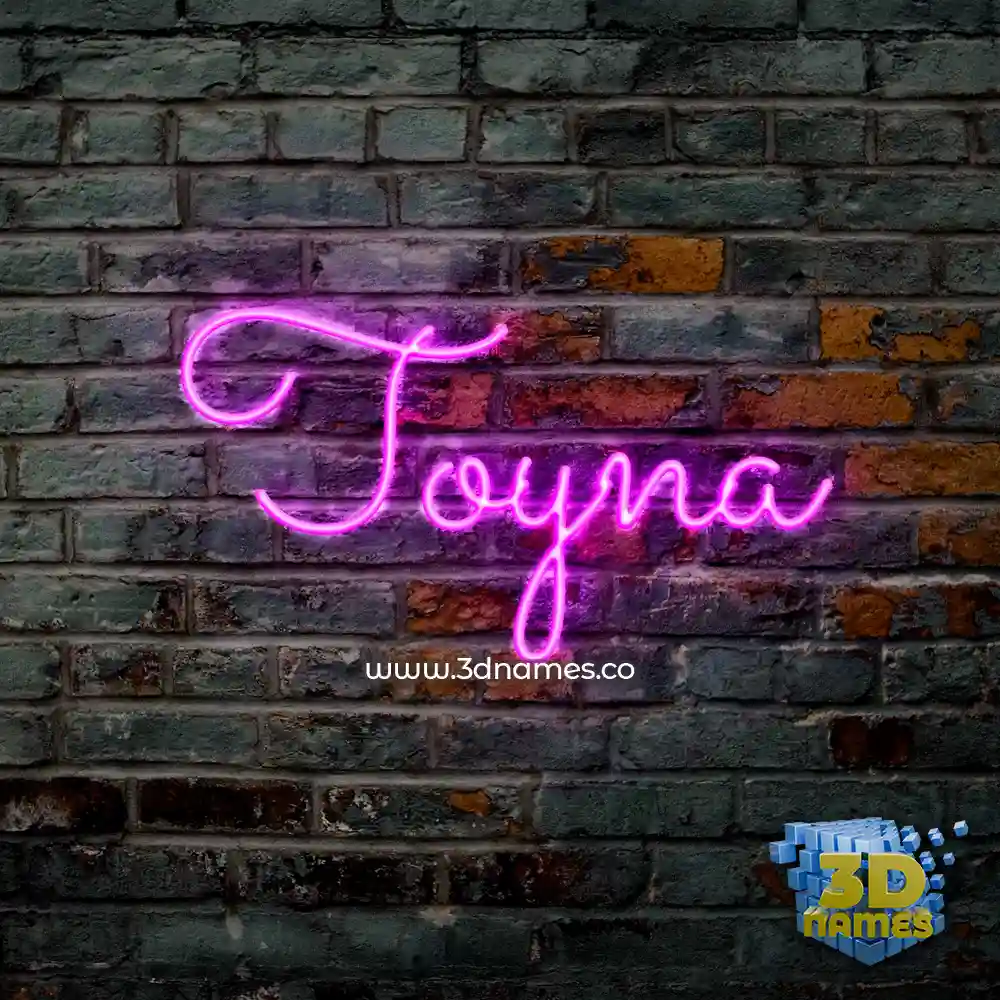 toyna in Pink Neon style - 3D name wallpaper
