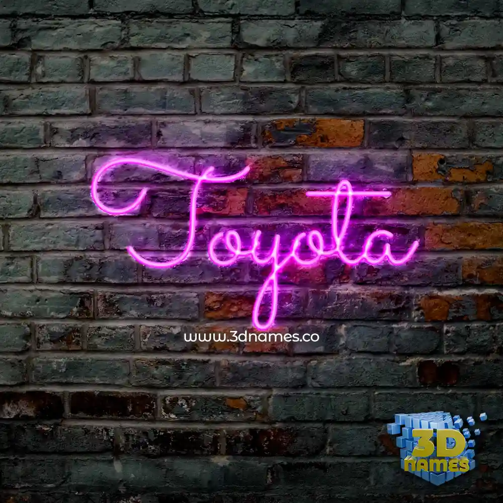 toyota in Pink Neon style - 3D name wallpaper