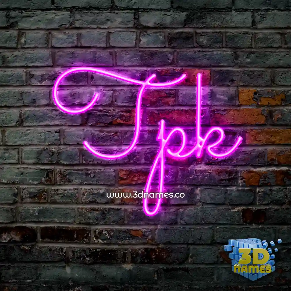 tpk in Pink Neon style - 3D name wallpaper