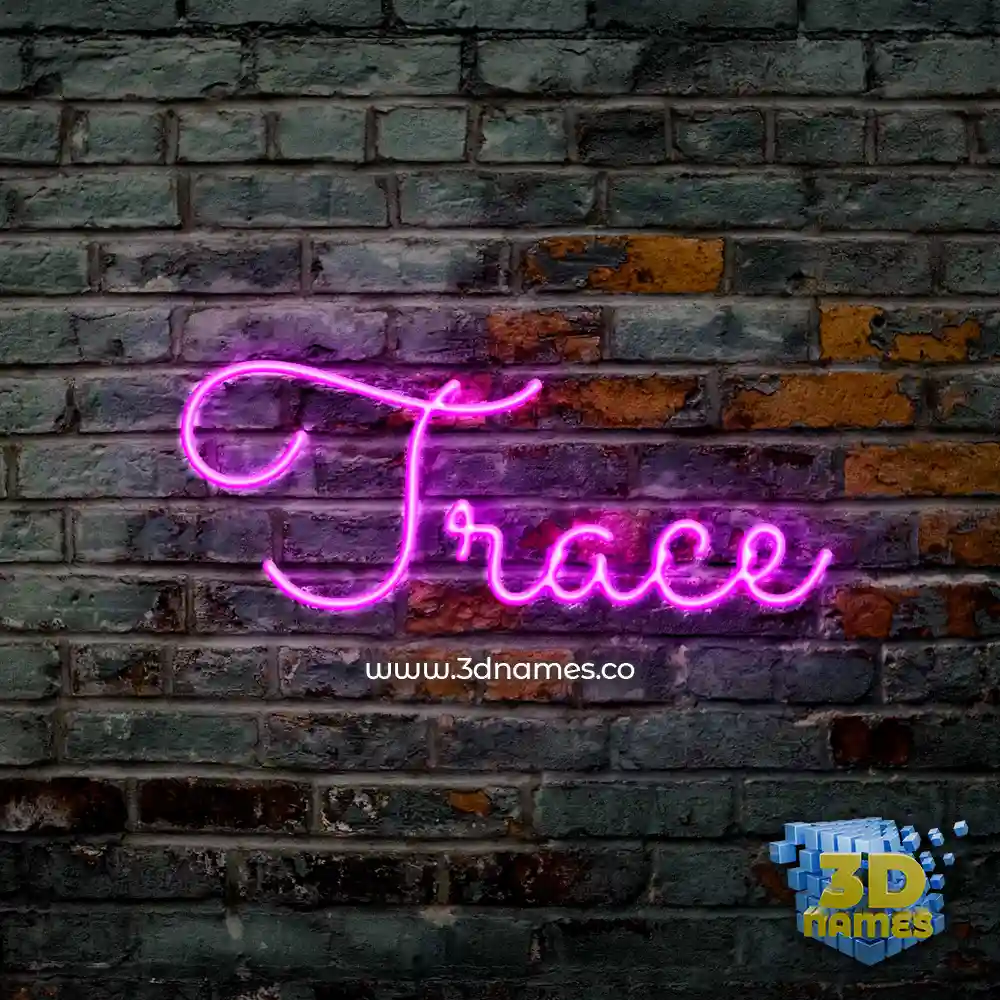 trace in Pink Neon style - 3D name wallpaper