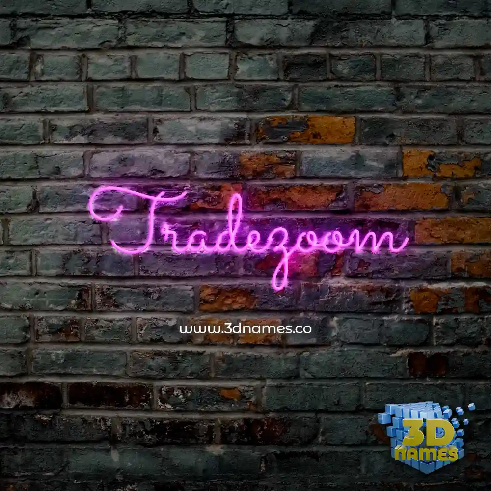 tradezoom in Pink Neon style - 3D name wallpaper