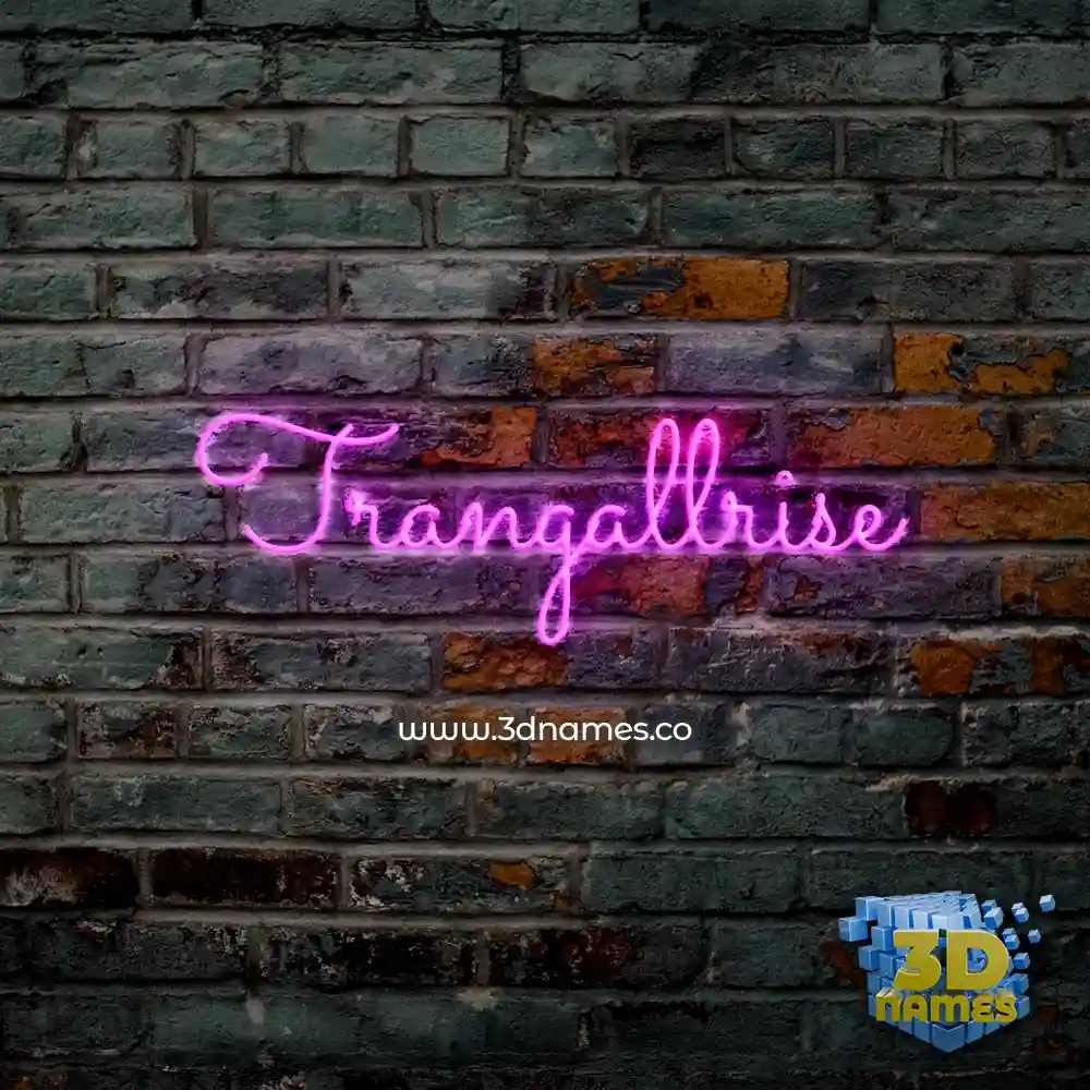 trangallrise in Pink Neon style - 3D name wallpaper