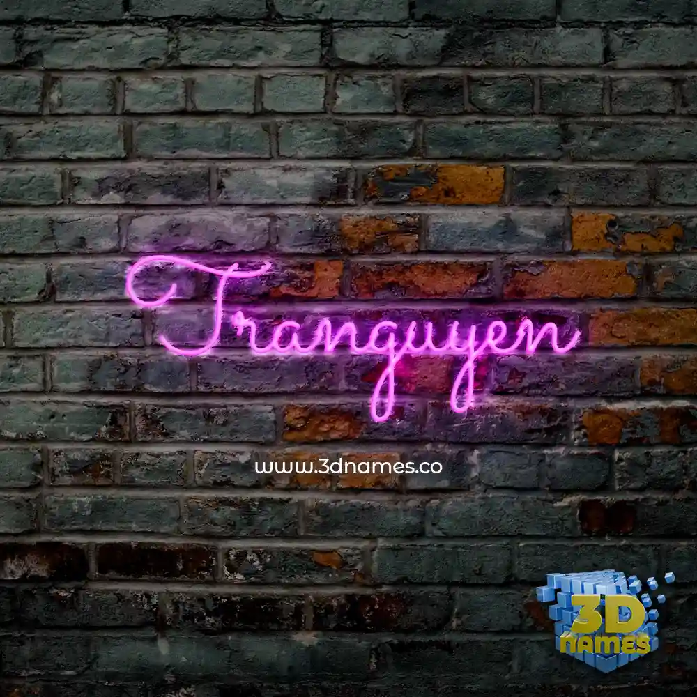 tranguyen in Pink Neon style - 3D name wallpaper