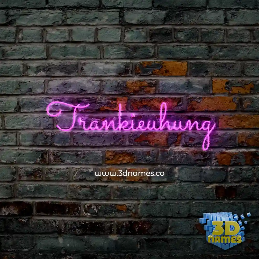 trankieuhung in Pink Neon style - 3D name wallpaper