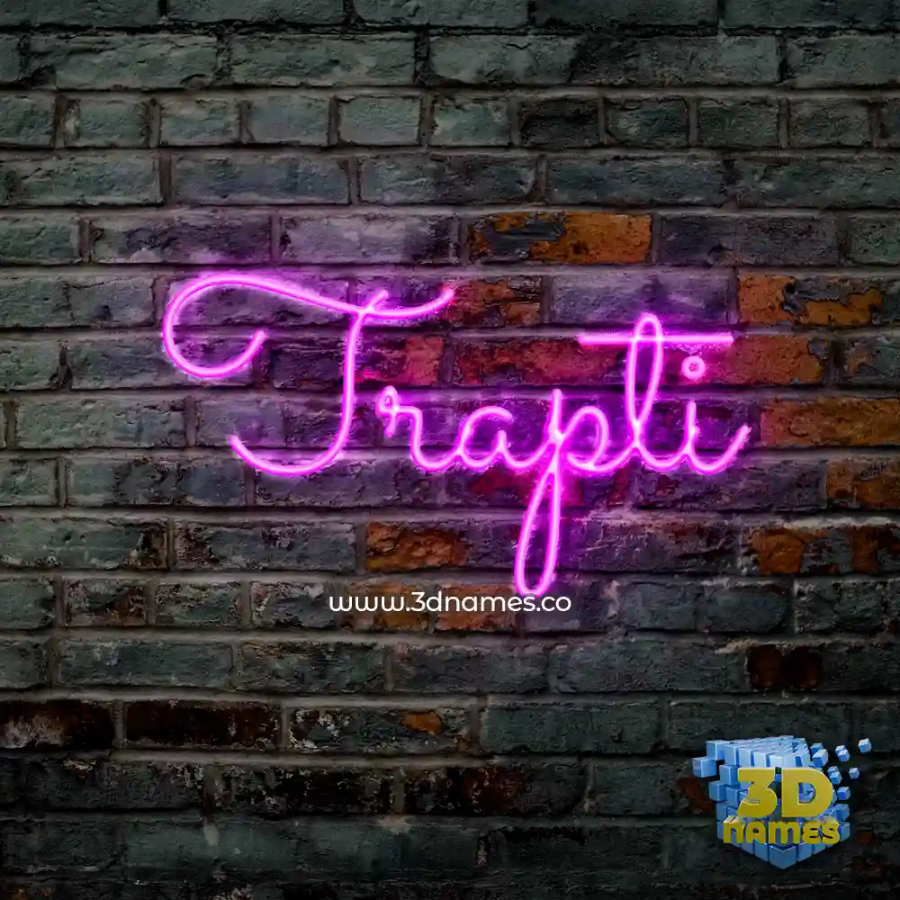 trapti in Pink Neon style - 3D name wallpaper
