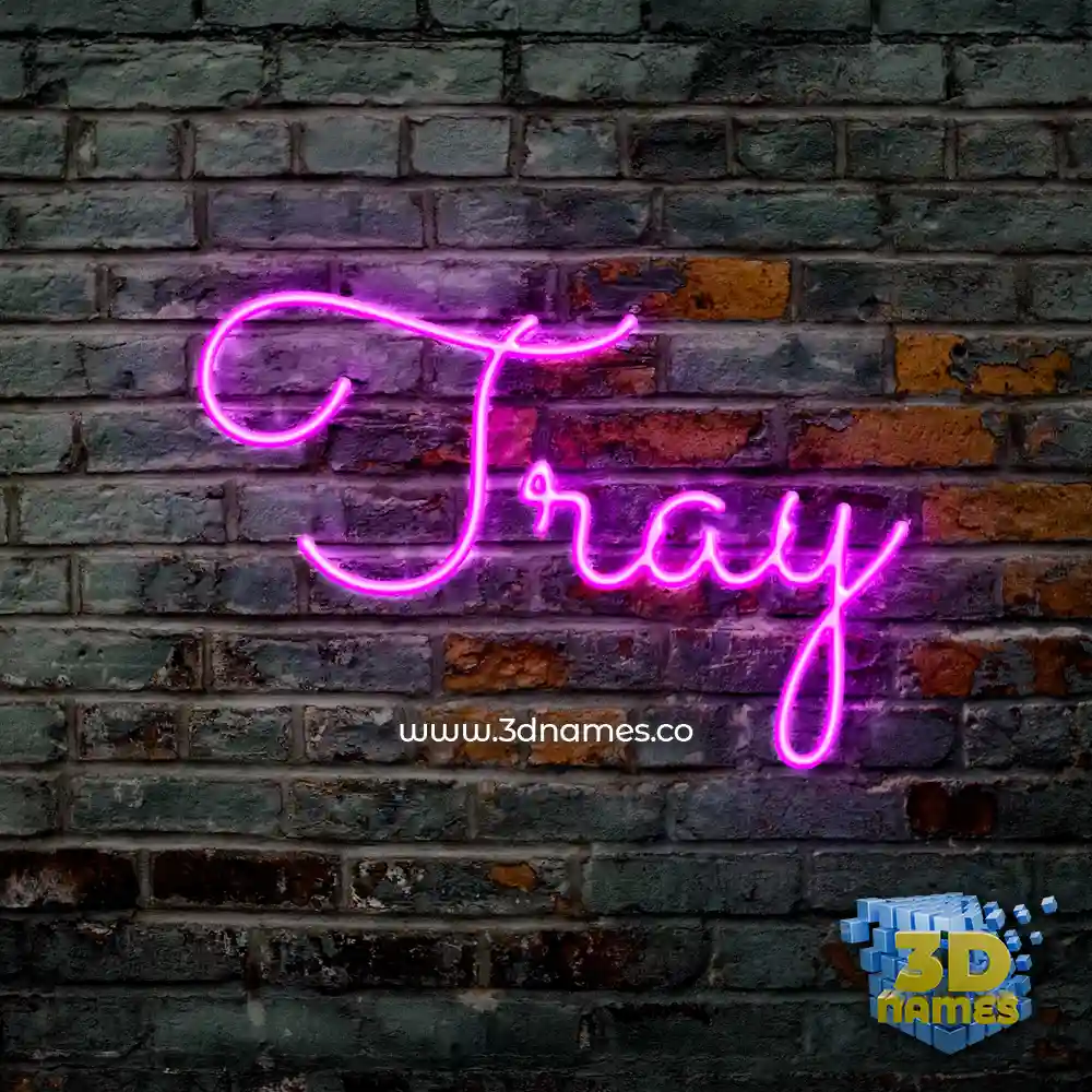 tray in Pink Neon style - 3D name wallpaper