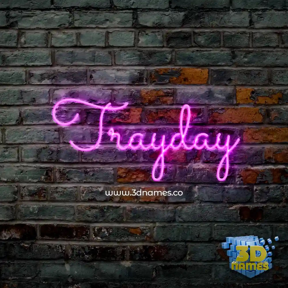 trayday in Pink Neon style - 3D name wallpaper