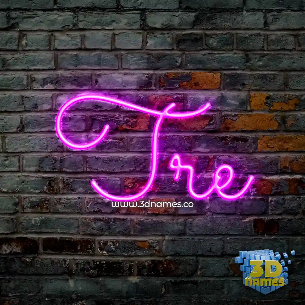 tre in Pink Neon style - 3D name wallpaper